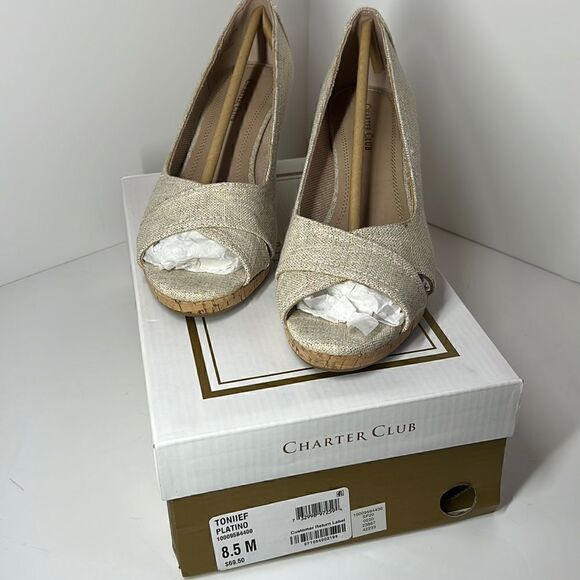 Charter Club Shoes - Charter Club Toniie Platino Wedge Sandals size 8.5M